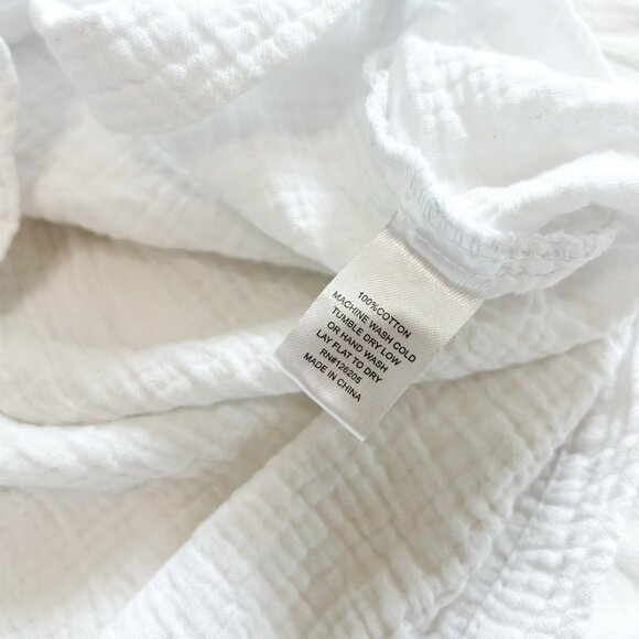 Joie White Cotton Gauze Short Sleeve Boxy Oversize Top Size Small Scoop Neck EUC - Picture 5 of 5